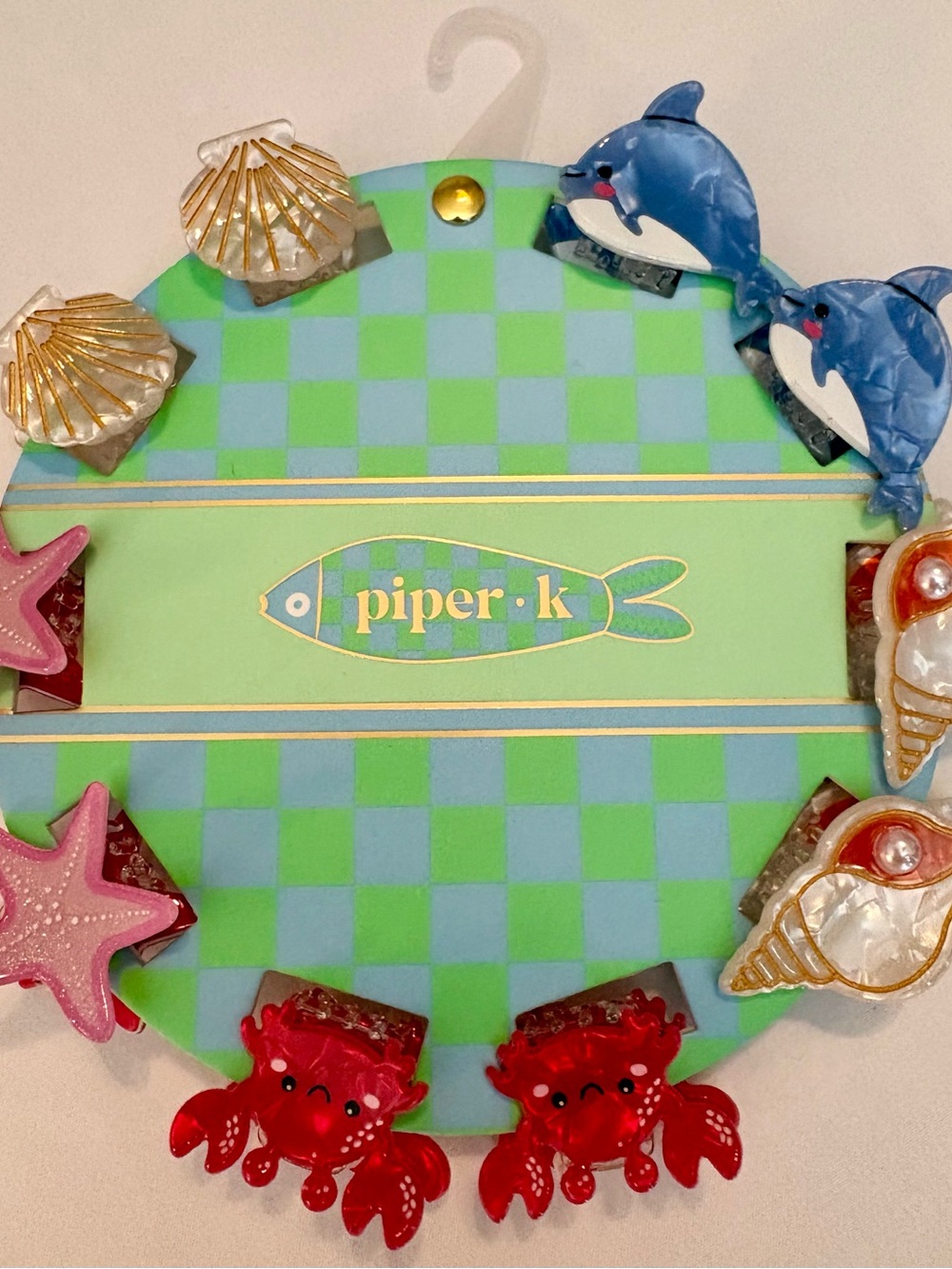 Piper K Sea Creature Hair Claw Clip Set Whale Seashells Starfish 10 Pack NEW